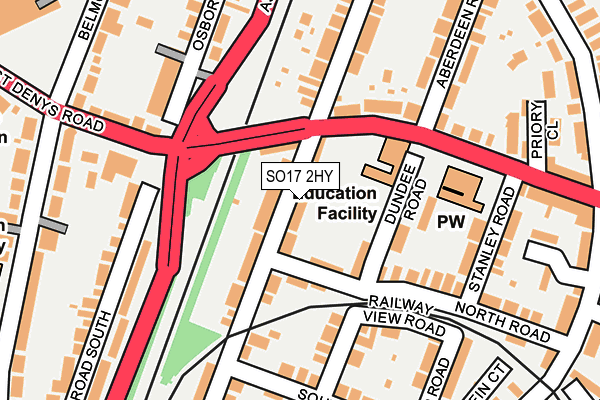 SO17 2HY map - OS OpenMap – Local (Ordnance Survey)