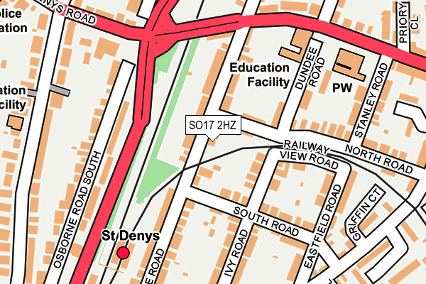 SO17 2HZ map - OS OpenMap – Local (Ordnance Survey)