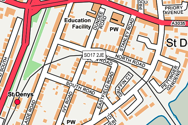 SO17 2JE map - OS OpenMap – Local (Ordnance Survey)