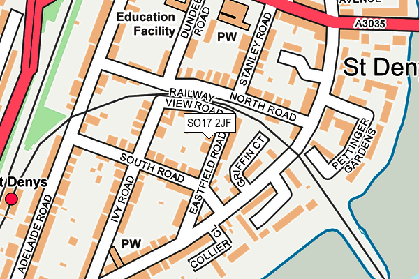 SO17 2JF map - OS OpenMap – Local (Ordnance Survey)