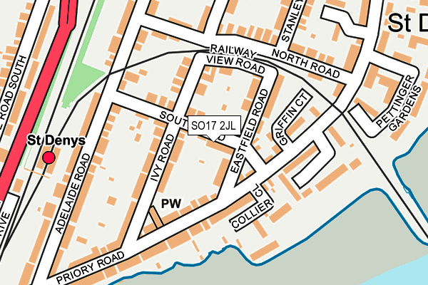 SO17 2JL map - OS OpenMap – Local (Ordnance Survey)