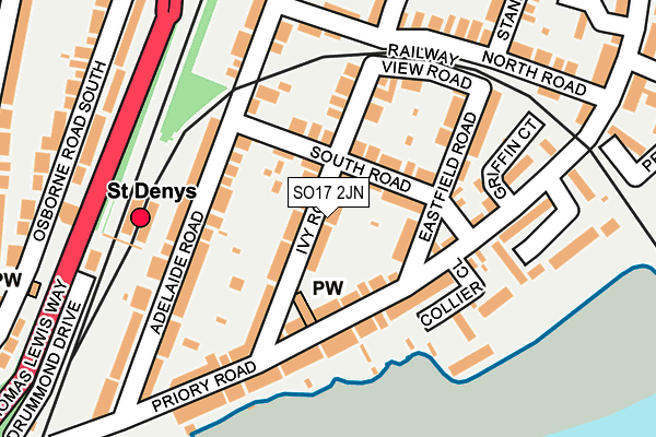 SO17 2JN map - OS OpenMap – Local (Ordnance Survey)