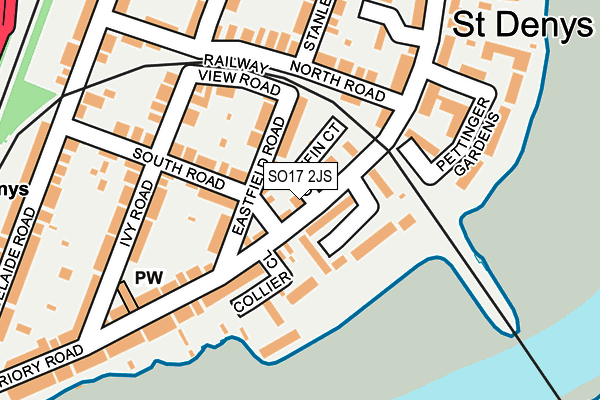 SO17 2JS map - OS OpenMap – Local (Ordnance Survey)