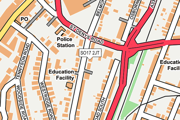 SO17 2JT map - OS OpenMap – Local (Ordnance Survey)