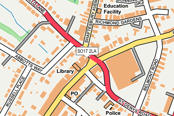 SO17 2LA map - OS OpenMap – Local (Ordnance Survey)