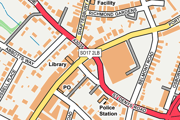 SO17 2LB map - OS OpenMap – Local (Ordnance Survey)