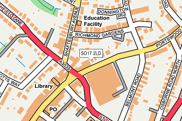 SO17 2LD map - OS OpenMap – Local (Ordnance Survey)