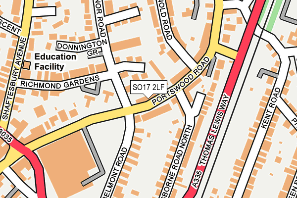 SO17 2LF map - OS OpenMap – Local (Ordnance Survey)
