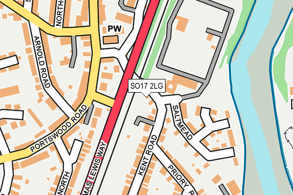 SO17 2LG map - OS OpenMap – Local (Ordnance Survey)