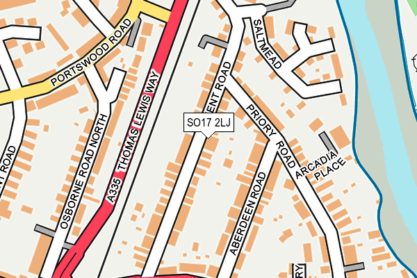 SO17 2LJ map - OS OpenMap – Local (Ordnance Survey)