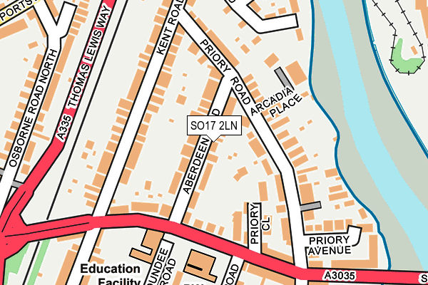 SO17 2LN map - OS OpenMap – Local (Ordnance Survey)