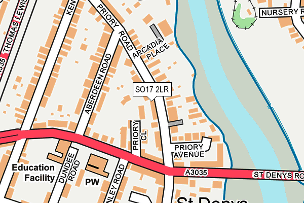 SO17 2LR map - OS OpenMap – Local (Ordnance Survey)
