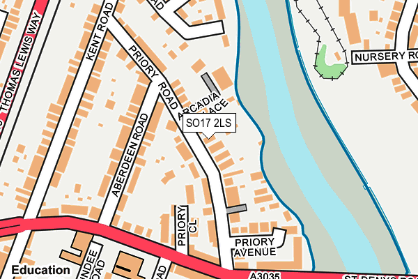 SO17 2LS map - OS OpenMap – Local (Ordnance Survey)