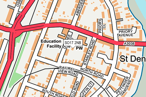 SO17 2NB map - OS OpenMap – Local (Ordnance Survey)
