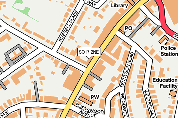 SO17 2NE map - OS OpenMap – Local (Ordnance Survey)