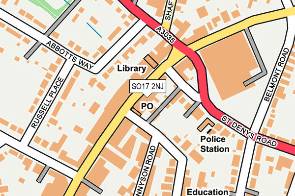 SO17 2NJ map - OS OpenMap – Local (Ordnance Survey)