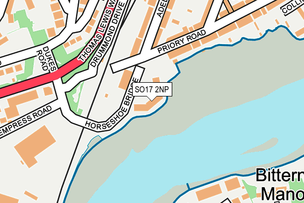 SO17 2NP map - OS OpenMap – Local (Ordnance Survey)