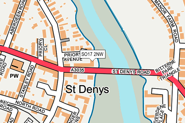 SO17 2NW map - OS OpenMap – Local (Ordnance Survey)