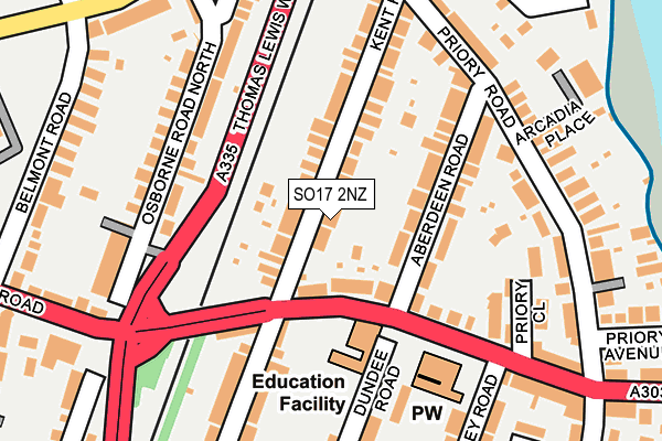 SO17 2NZ map - OS OpenMap – Local (Ordnance Survey)