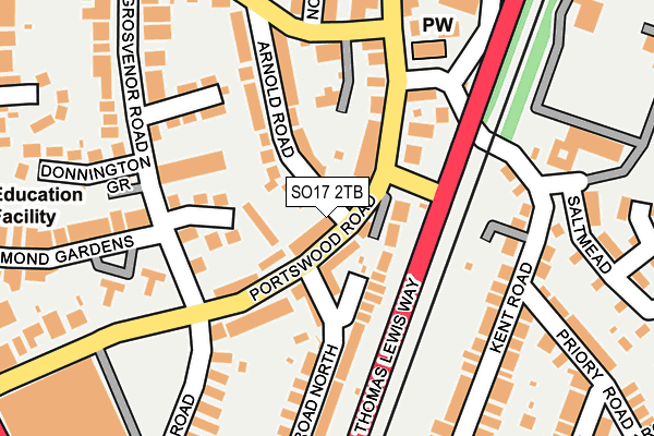 SO17 2TB map - OS OpenMap – Local (Ordnance Survey)