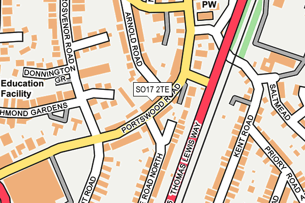 SO17 2TE map - OS OpenMap – Local (Ordnance Survey)