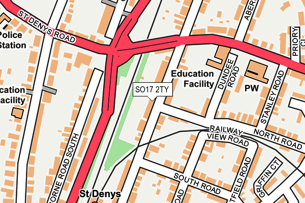 SO17 2TY map - OS OpenMap – Local (Ordnance Survey)