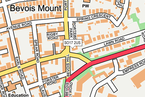 SO17 2US map - OS OpenMap – Local (Ordnance Survey)