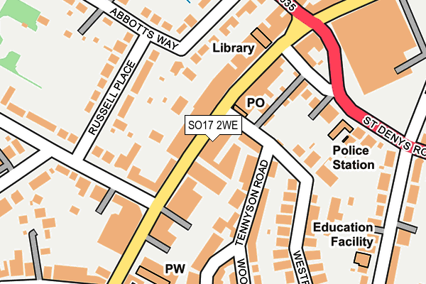 SO17 2WE map - OS OpenMap – Local (Ordnance Survey)