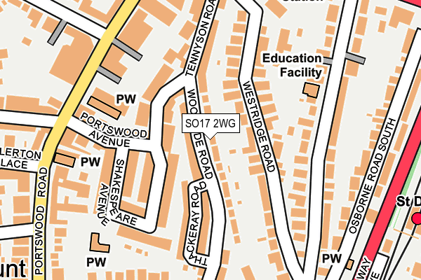 SO17 2WG map - OS OpenMap – Local (Ordnance Survey)