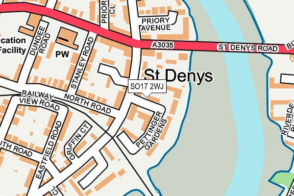 SO17 2WJ map - OS OpenMap – Local (Ordnance Survey)