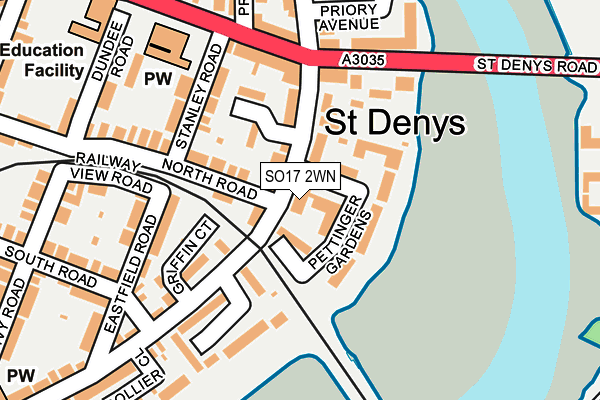 SO17 2WN map - OS OpenMap – Local (Ordnance Survey)