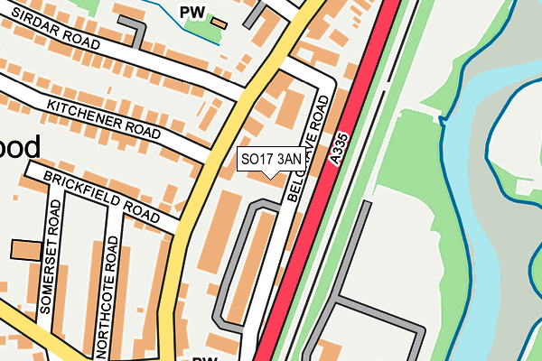 SO17 3AN map - OS OpenMap – Local (Ordnance Survey)