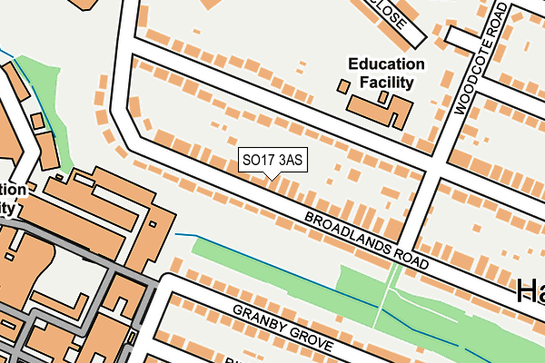 SO17 3AS map - OS OpenMap – Local (Ordnance Survey)