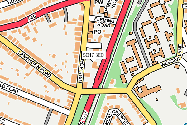 SO17 3ED map - OS OpenMap – Local (Ordnance Survey)