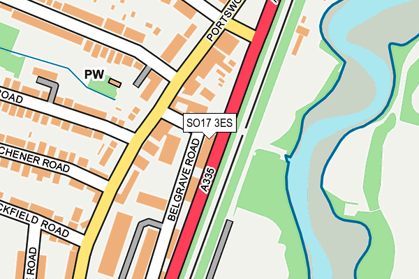 SO17 3ES map - OS OpenMap – Local (Ordnance Survey)
