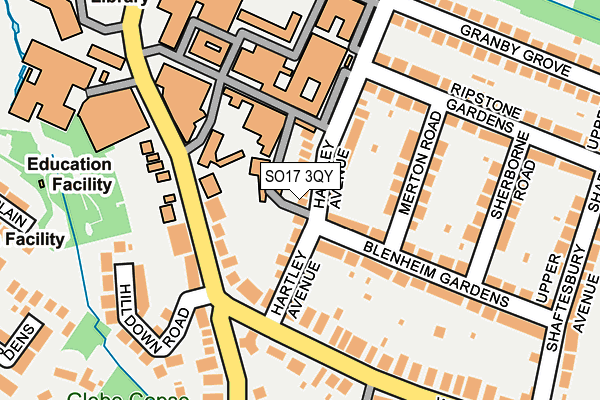 SO17 3QY map - OS OpenMap – Local (Ordnance Survey)