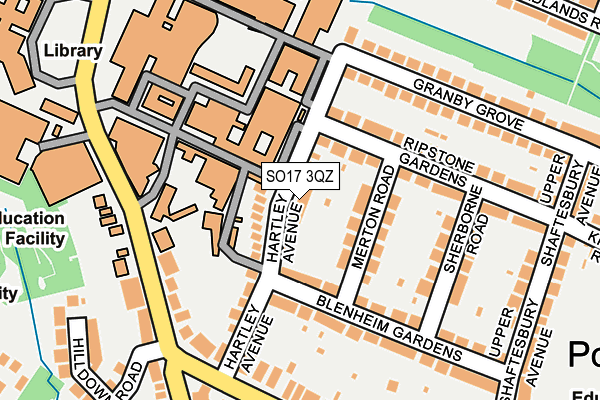 SO17 3QZ map - OS OpenMap – Local (Ordnance Survey)