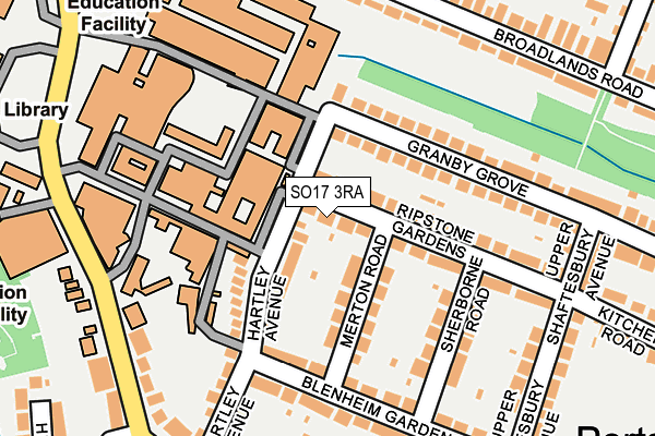 SO17 3RA map - OS OpenMap – Local (Ordnance Survey)