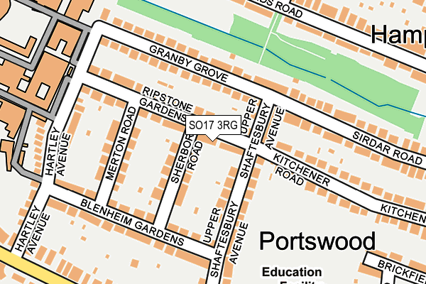 SO17 3RG map - OS OpenMap – Local (Ordnance Survey)