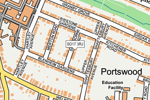 SO17 3RJ map - OS OpenMap – Local (Ordnance Survey)