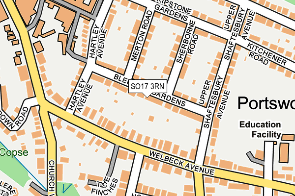 SO17 3RN map - OS OpenMap – Local (Ordnance Survey)