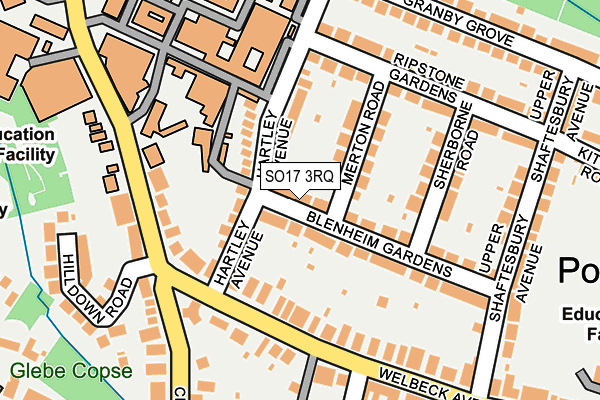 SO17 3RQ map - OS OpenMap – Local (Ordnance Survey)