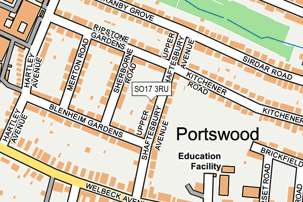 SO17 3RU map - OS OpenMap – Local (Ordnance Survey)