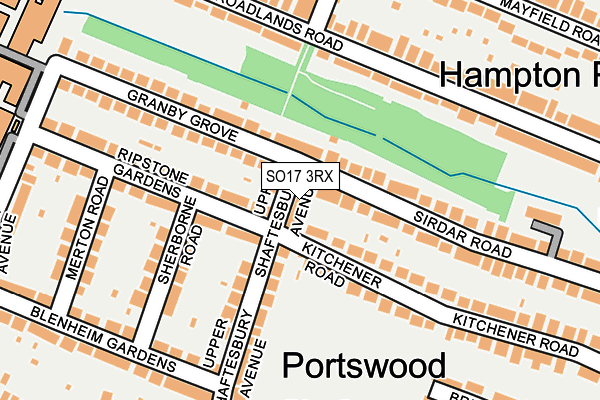 SO17 3RX map - OS OpenMap – Local (Ordnance Survey)