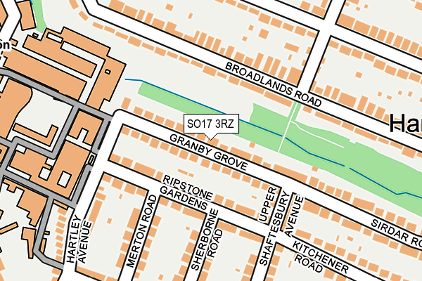 SO17 3RZ map - OS OpenMap – Local (Ordnance Survey)