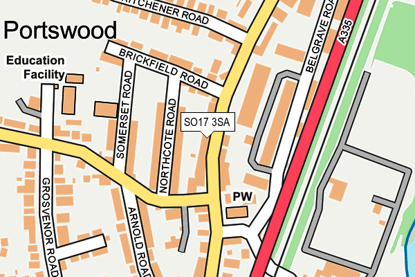 SO17 3SA map - OS OpenMap – Local (Ordnance Survey)