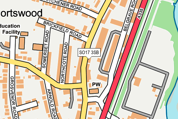 SO17 3SB map - OS OpenMap – Local (Ordnance Survey)
