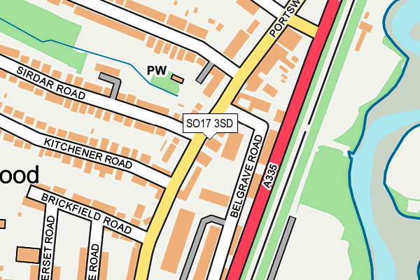 SO17 3SD map - OS OpenMap – Local (Ordnance Survey)