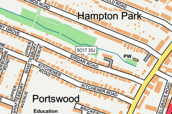 SO17 3SJ map - OS OpenMap – Local (Ordnance Survey)