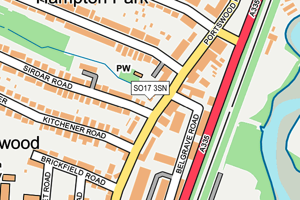 SO17 3SN map - OS OpenMap – Local (Ordnance Survey)
